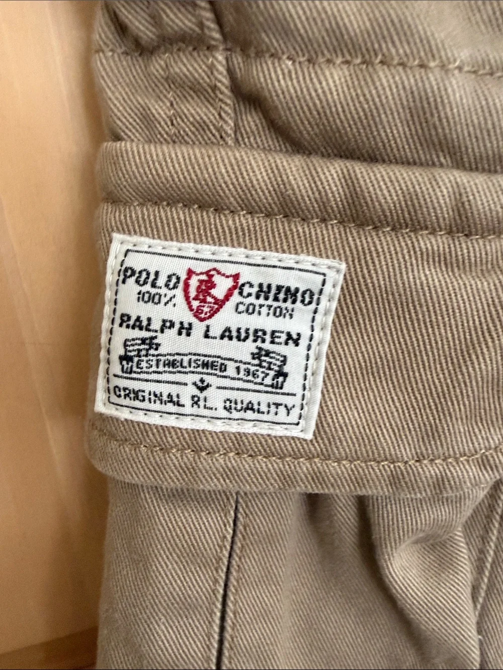 NWT 9m Ralph Lauren Tan Chino Cargo Shorts